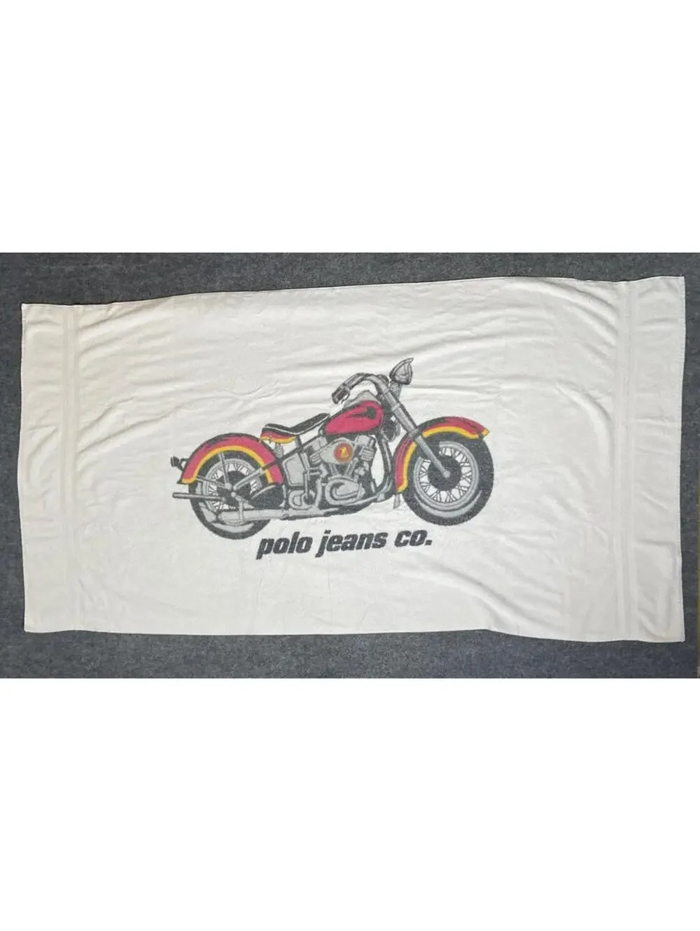 Vtg Ralph Lauren POLO JEANS COMPANY MOTORCYCLE Huge Jumbo Beach Towel